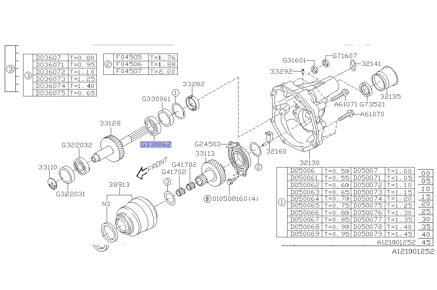 Subaru OEM Cone Bearing for 04+ STi (806330062)