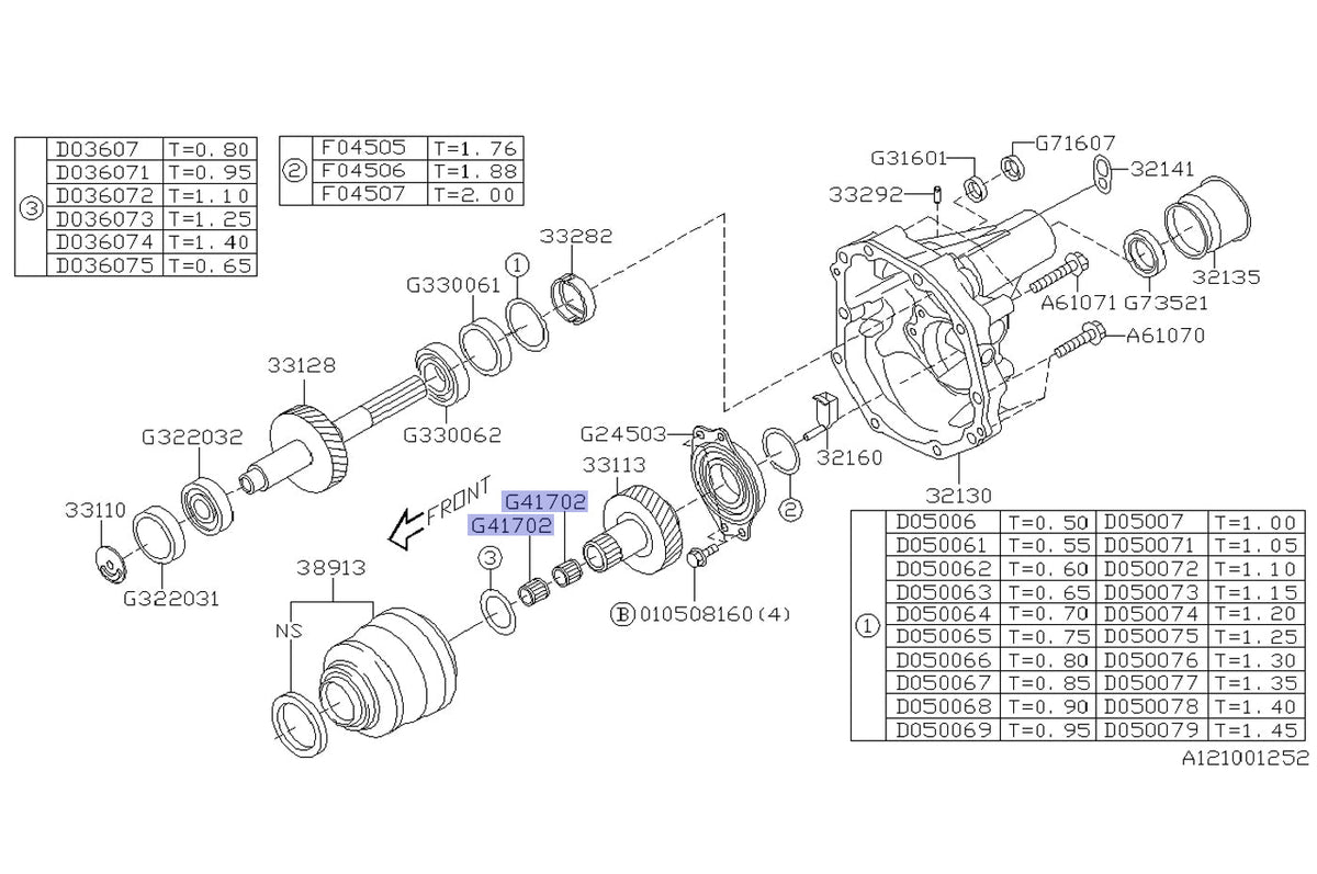 Subaru OEM Needle Bearing for 04+ STi (806417020)
