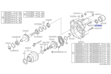 Subaru OEM Transmission Oil Seal for WRX/STi (806735210)