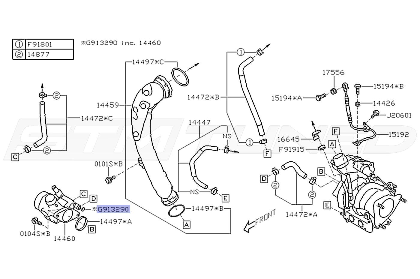 Subaru OEM Turbo Air Inlet Water Hose Oring for 2022+ WRX (806913290)
