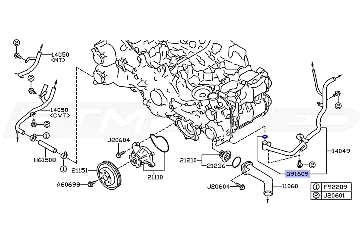 Subaru OEM Water Pipe Oring for 2022+ WRX (806916090)