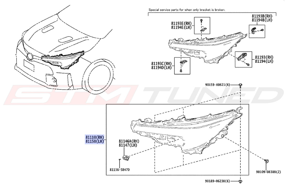 Toyota OEM Headlights for 2023+ Corolla GR