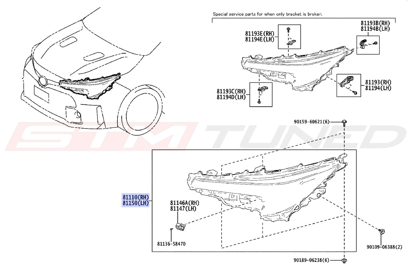 Toyota OEM Headlights for 2023+ Corolla GR