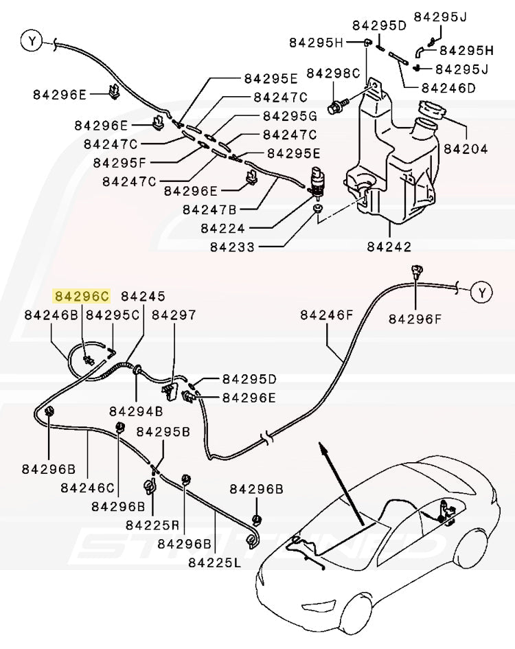 8265A089 OEM Evo X Windshield Washer Line Clip