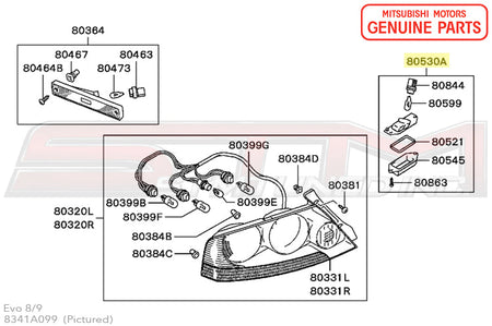 Mitsubishi Rear License Plate Light - Evo 7-9