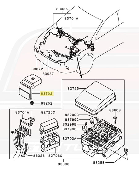 Mitsubishi OEM Fusible Link Box Cover for Evo X (8571A018)