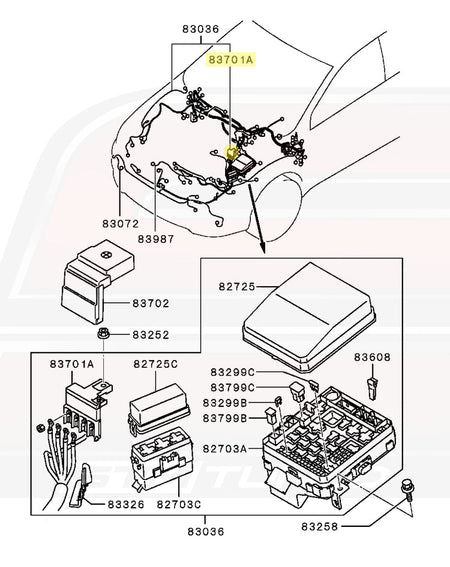 Mitsubishi OEM Fusible Link Box for Evo X (8571A019)