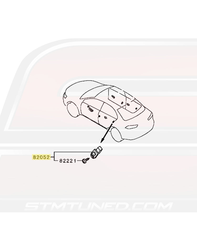 Mitsubishi OEM Door Light Switch for Evo X Diagram (8608A220)  Image © STM Tuned Inc