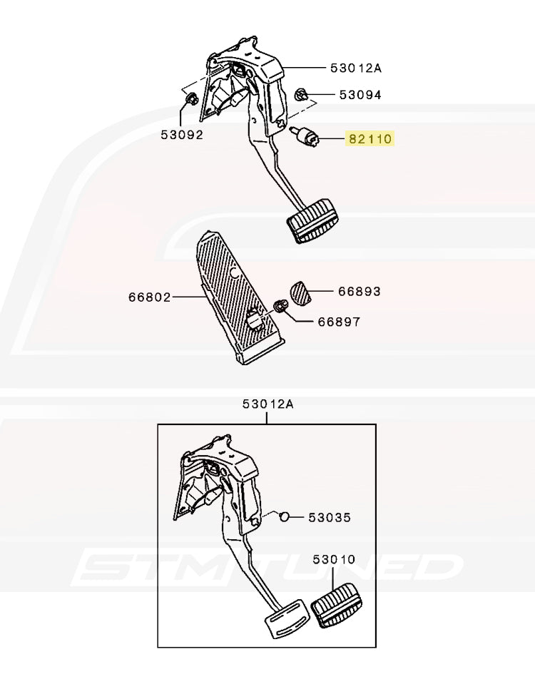 8614A018 OEM Evo X Brake Pedal Light Switch