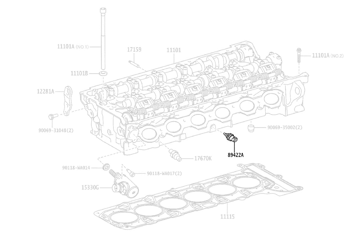 Toyota OEM Cylinder Head Water Temp Sensor for 2020 Supra (89422WAA01)