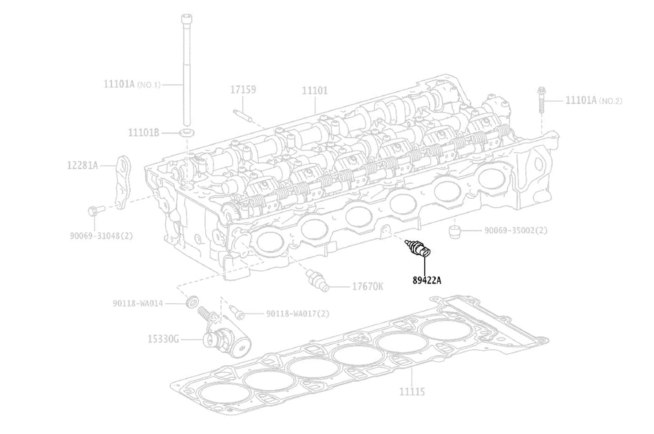 Toyota OEM Cylinder Head Water Temp Sensor for 2020 Supra (89422WAA01)