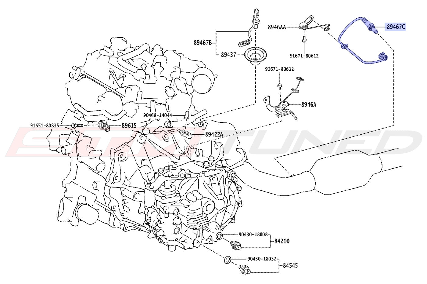 Toyota OEM Oxygen Sensor (Downpipe) for 2023+ Corolla GR (8946712360)
