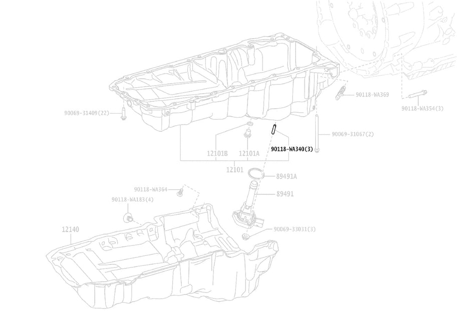 Toyota OEM Engine Oil Level Sensor Stud for 2020 Supra (90118WA340)