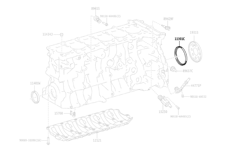 Toyota OEM Rear Crankshaft Oil Seal for 2020 Supra (90118WA384)