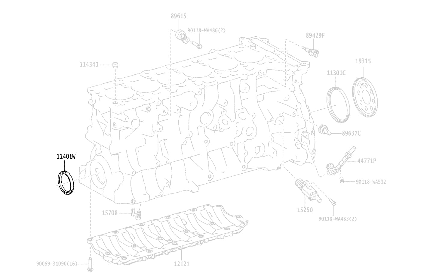 Toyota OEM Front Crankshaft Oil Seal for 2020 Supra (90118WA385)