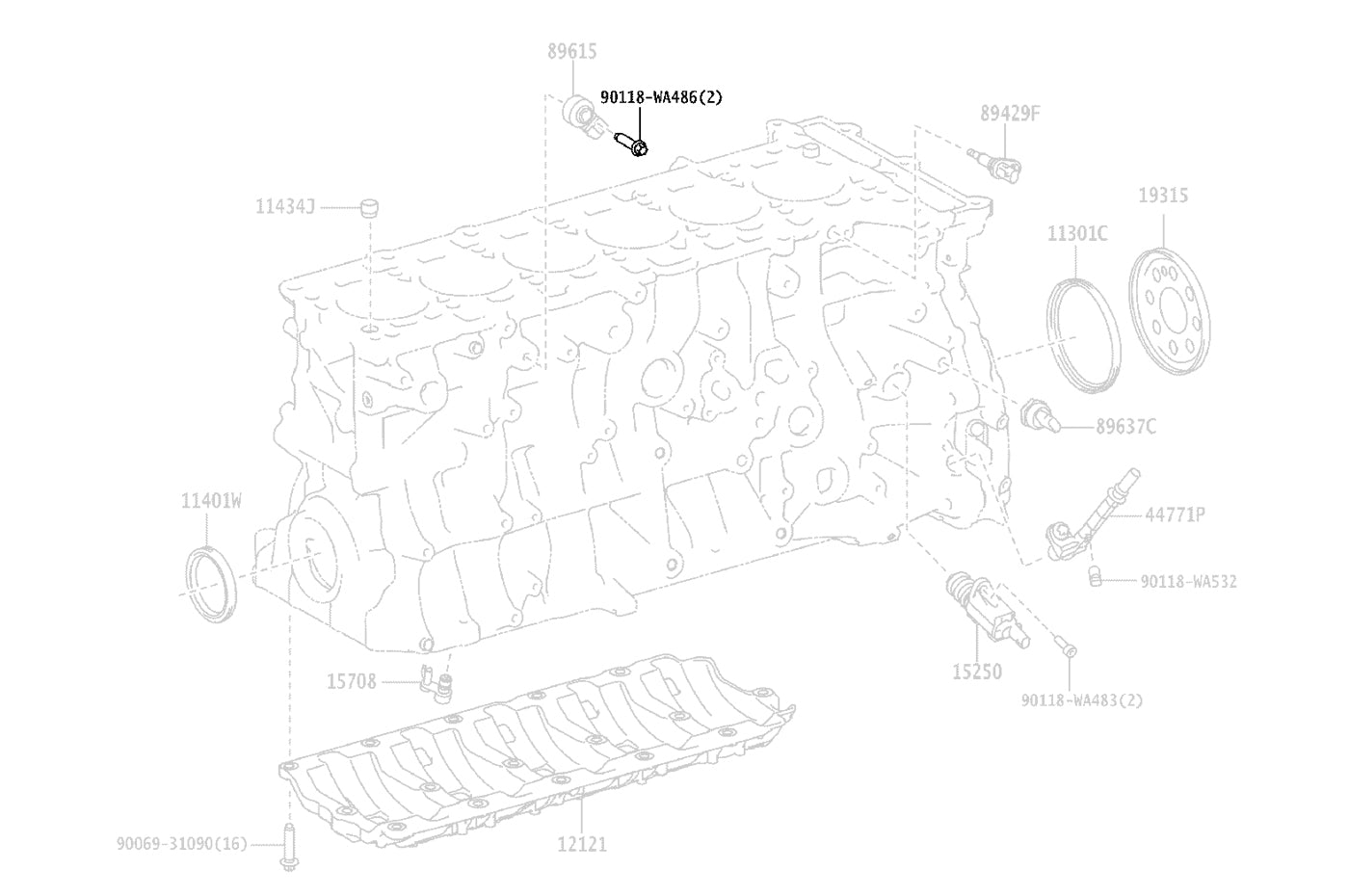 Toyota OEM Knock Sensor Bolt for 2020 Supra (90118WA486)