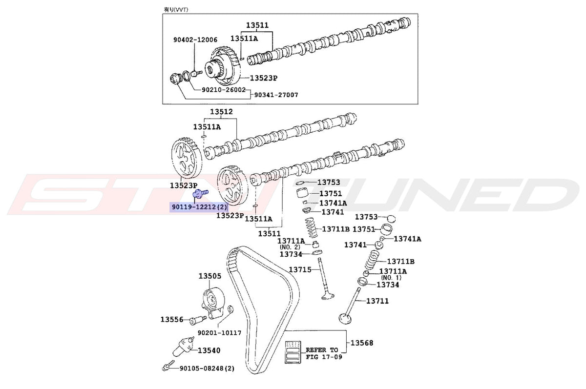 Toyota OEM Cam Bolt for MK4 Supra (9011912212)