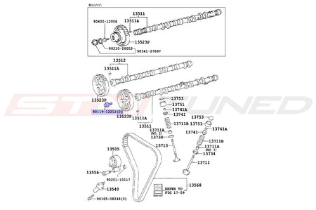 Toyota OEM Cam Bolt for MK4 Supra (9011912212)