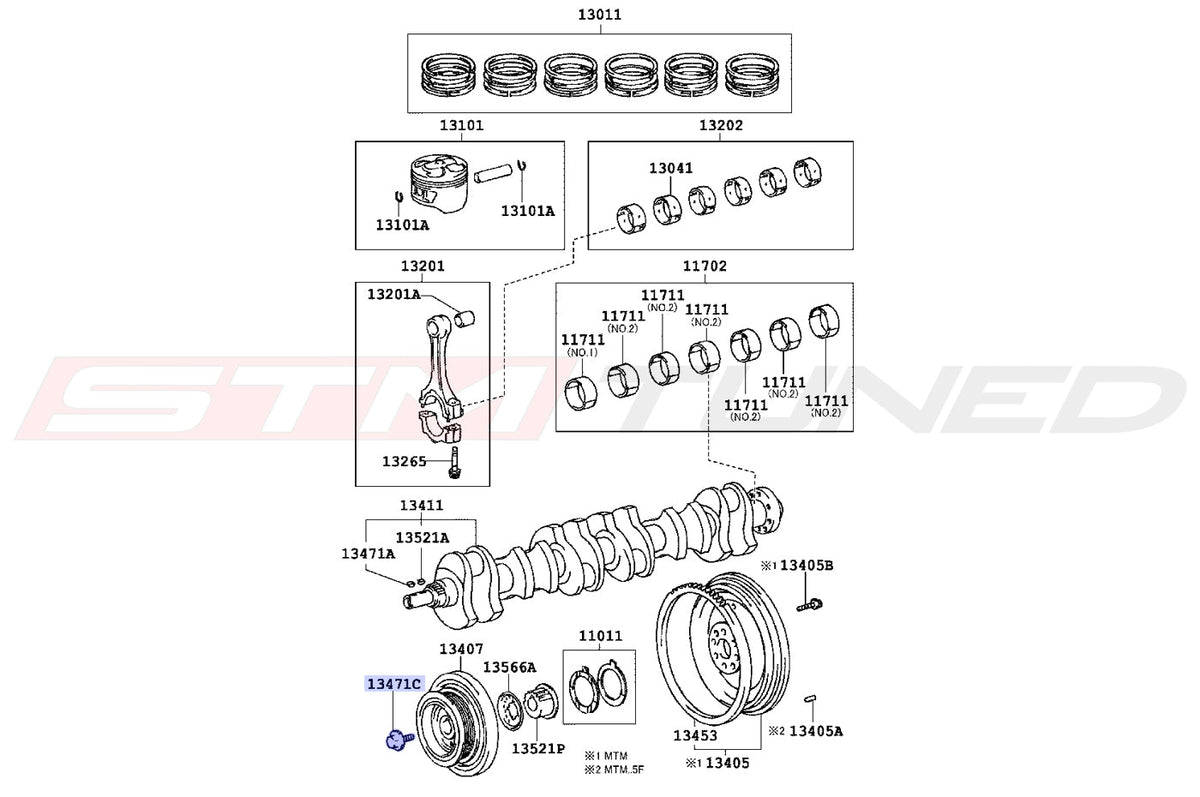 Toyota OEM Crankshaft Pulley Bolt for MK4 Supra (9011918002)