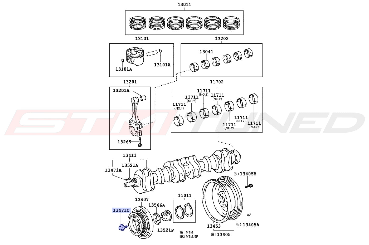 Toyota OEM Crankshaft Pulley Bolt for MK4 Supra (9011918002)