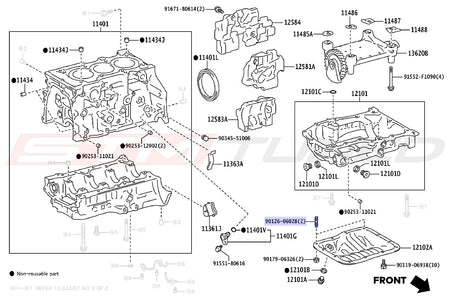 Toyota OEM Engine Oil Pan Stud for Corolla GR (9012606028)