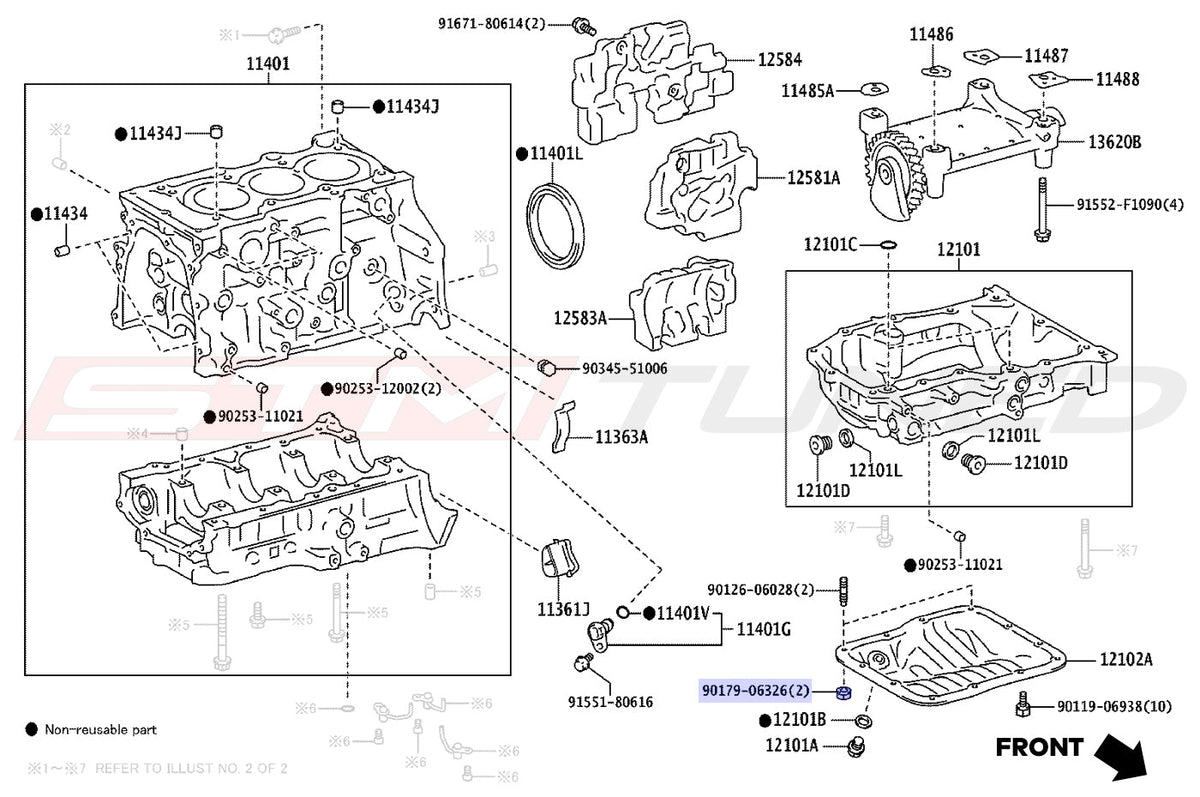 Toyota OEM Engine Oil Pan Nut for Corolla GR (9017906326)