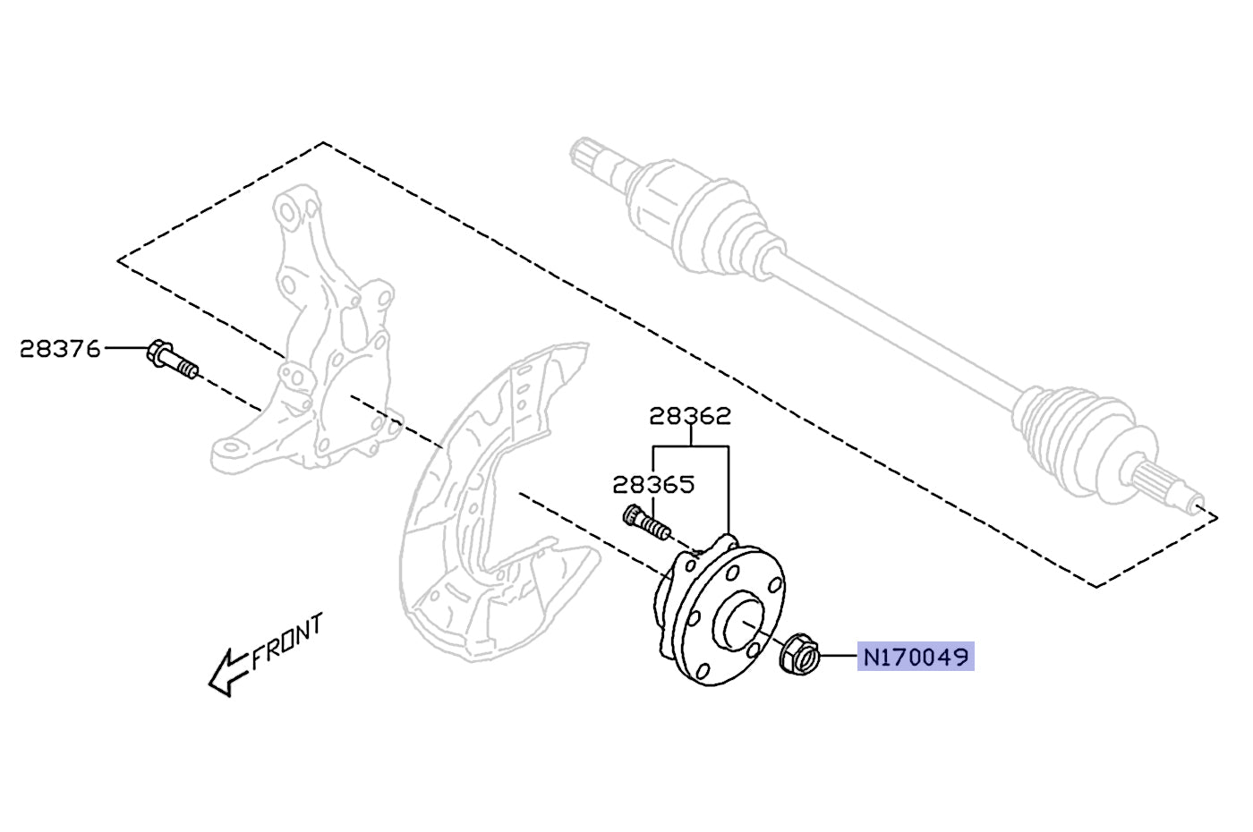 2022 WRX Front Axle Diagram
