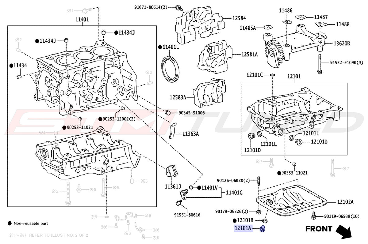 Toyota OEM Engine Oil Pan Drain Plug for Corolla GR (9034112012)
