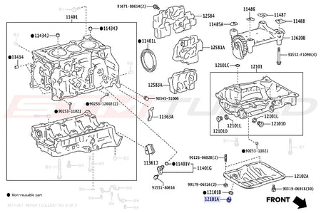 Toyota OEM Engine Oil Pan Drain Plug for Corolla GR (9034112012)