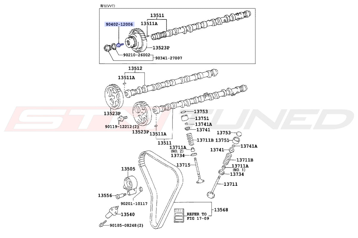 Toyota OEM VVTi Cam Pulley Bolt for MK4 Supra (9040212006)