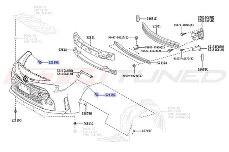 Toyota OEM Front Bumper Clip for 2023+ Corolla GR (9046705170)