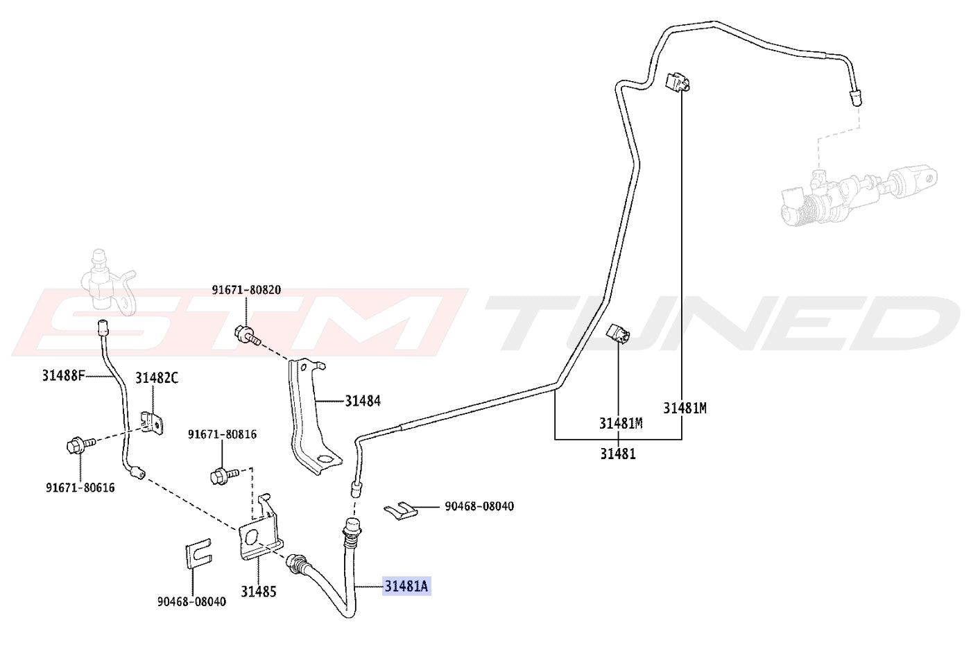 Toyota OEM Clutch Line for 2023+ Corolla GR (90947A2123)