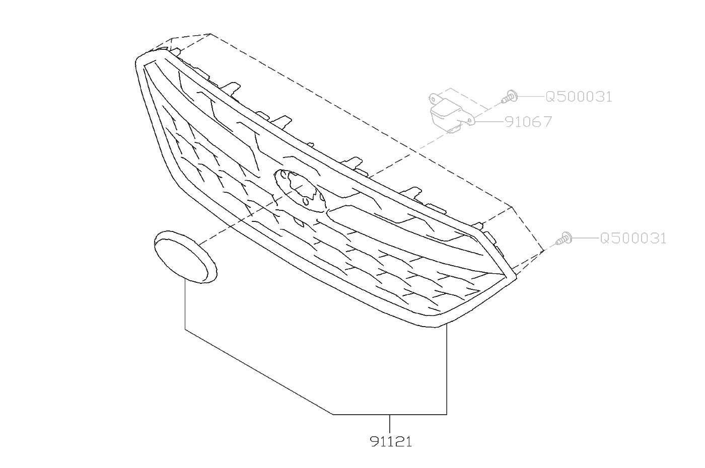 Subaru OEM Front Grey Grille for 2022 WRX (91121VC200)