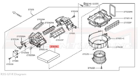 999A2-VX000 Nissan Cabin Air Filter - R35 GTR