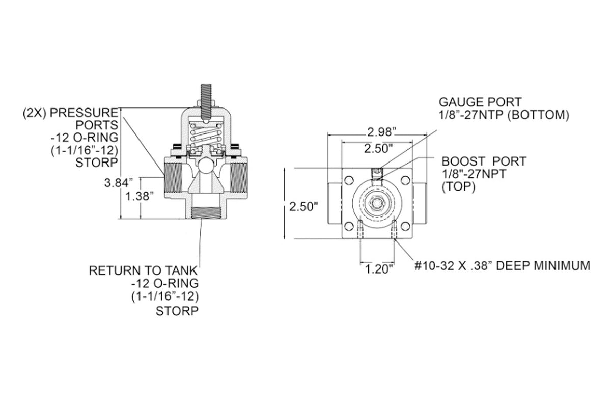 Weldon Racing A2047 Series Fuel Pressure Regulator Schematic
