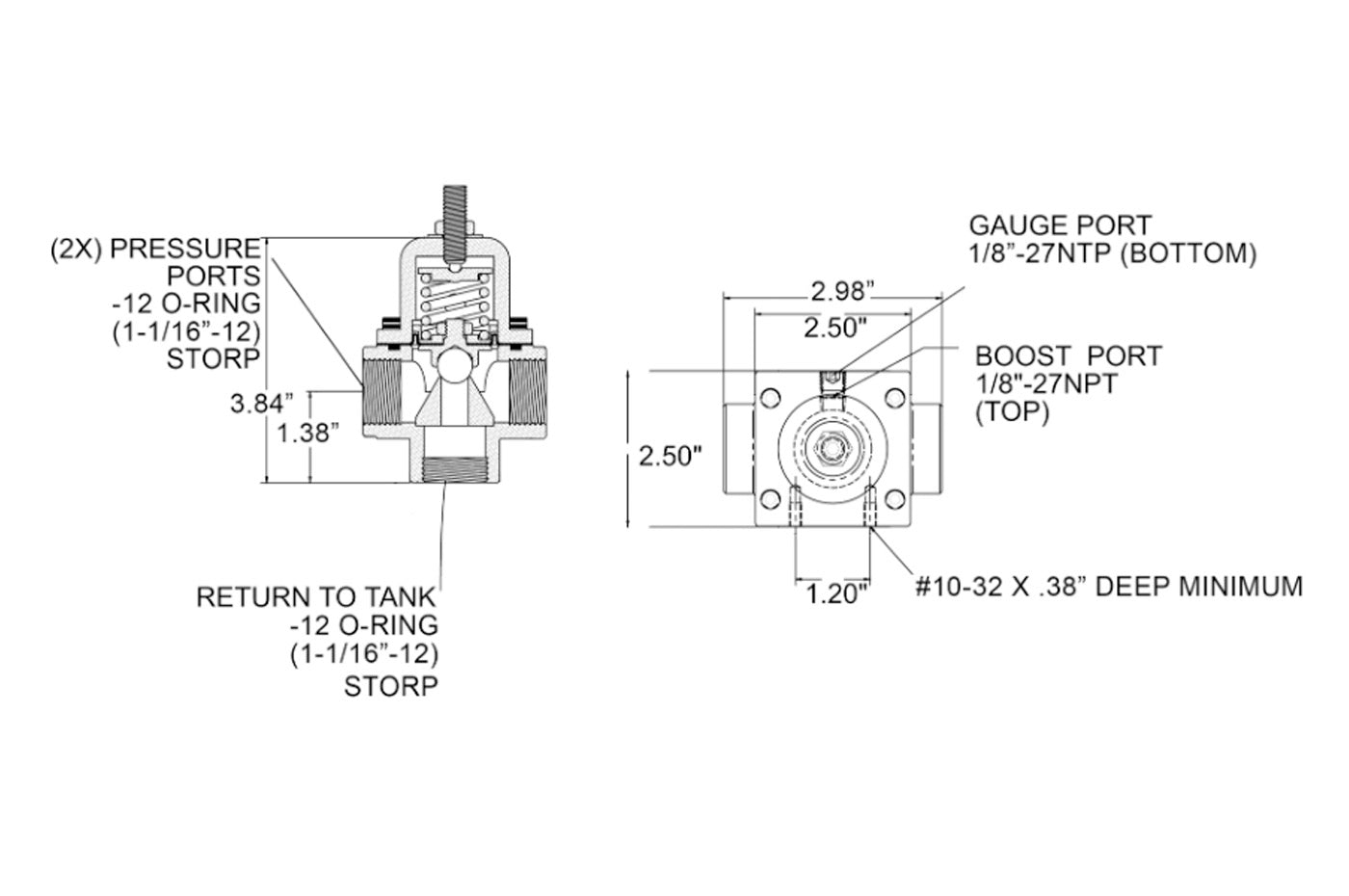 Weldon Racing A2047 Series Fuel Pressure Regulator Schematic