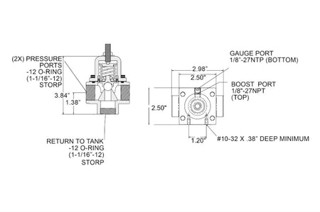 Weldon Racing A2047 Series Fuel Pressure Regulator Schematic