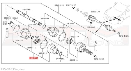 C9GDA-05U8 Nissan Dust Boot Repair Kit (LH Inner) - R35 GTR
