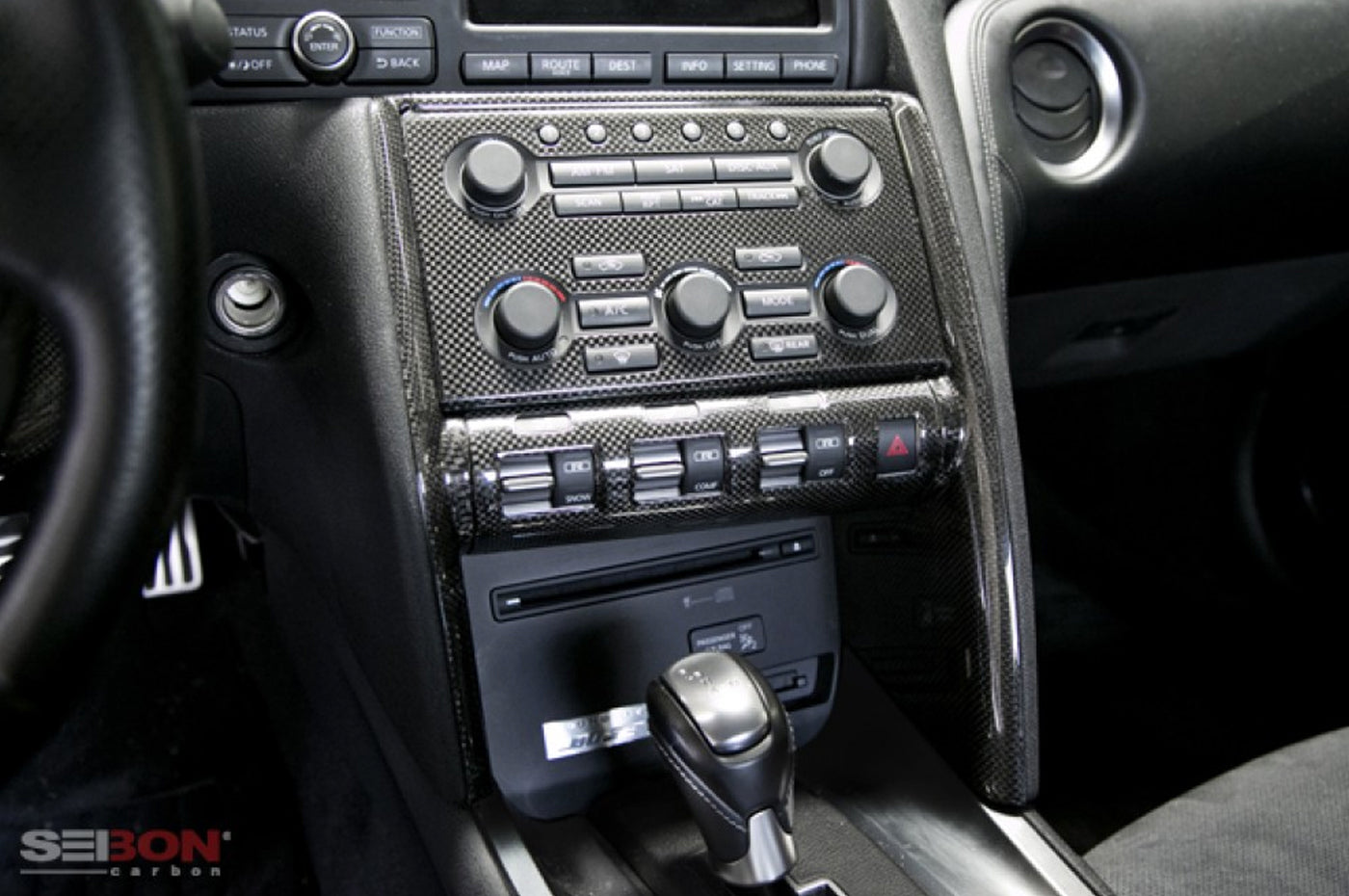 Seibon Carbon Fiber Center Control Dash Trim Set for R35 GTR (CFI0910NSGTR-A)
