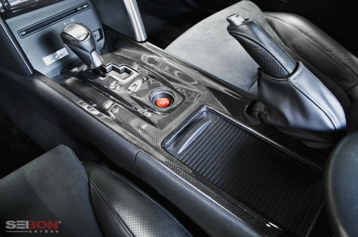 Seibon Carbon Fiber Center Shifter Bezel Trim for R35 GTR (CFI0910NSGTR-F)