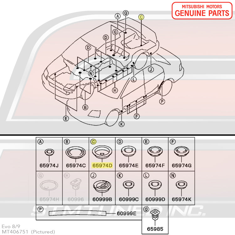 Mitsubishi Body Plugs - Evo 7/8/9