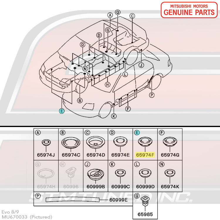 Mitsubishi Body Plugs - Evo 7/8/9