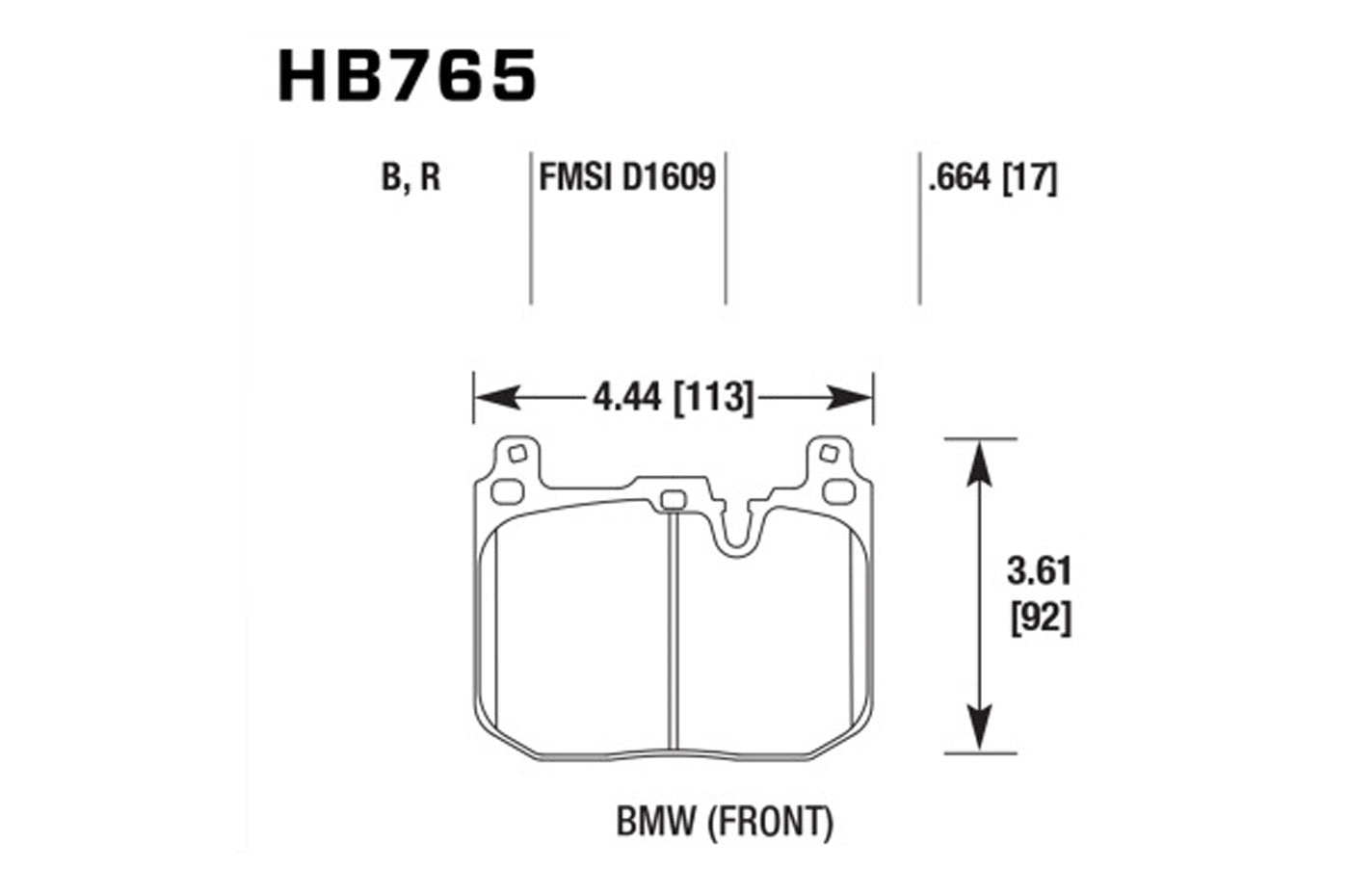 Hawk Ceramic Street Brake Pads for F87/ F80/ F82/ F83 M2/ M3/ M4 - Front (HB765Z.664)