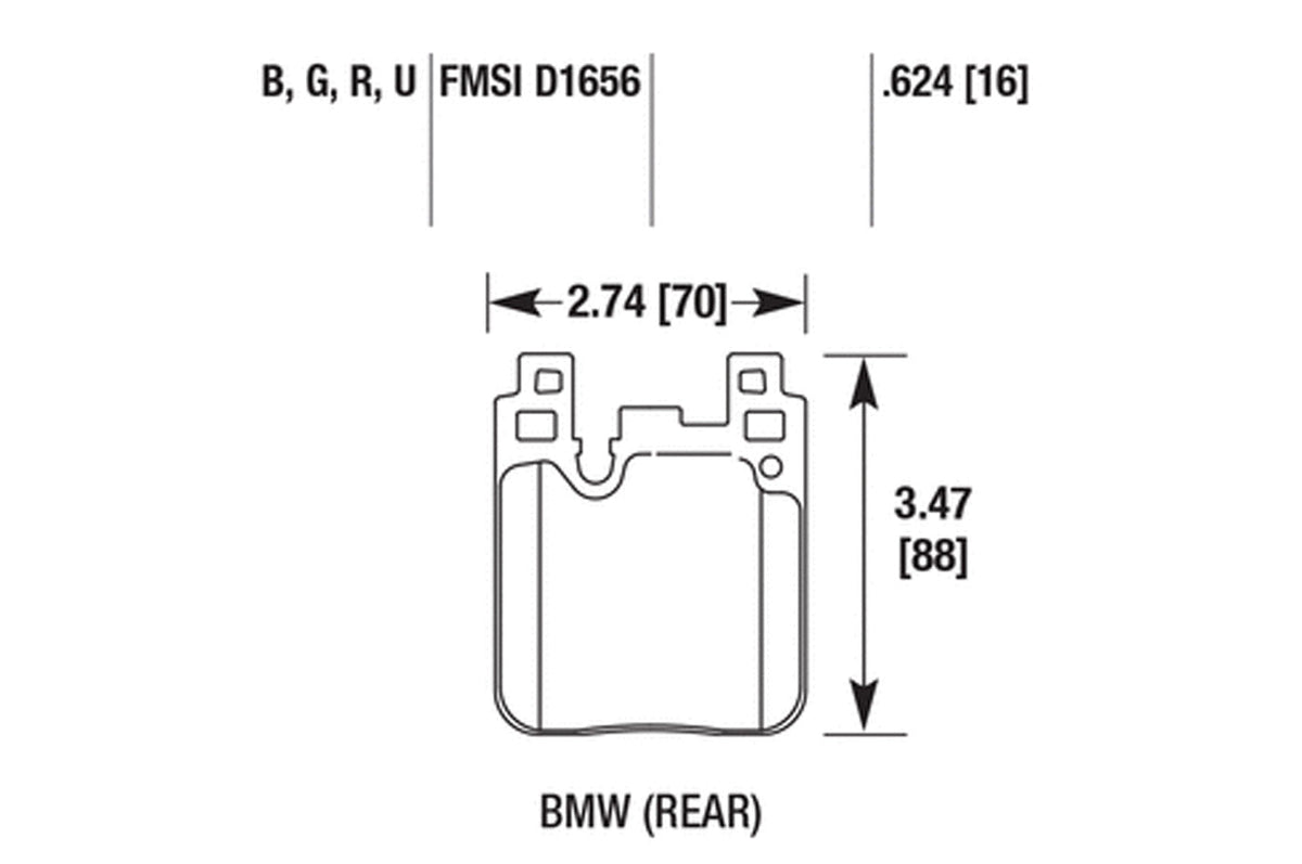 Hawk Ceramic Street Brake Pads for F87/ F80/ F82/ F83 M2/ M3/ M4 - Rear (HB766Z.624)