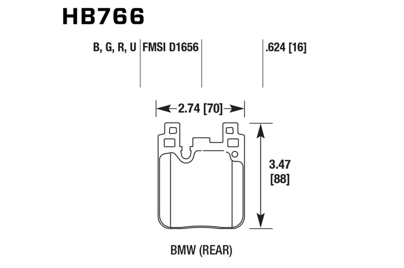 Hawk Performance DTC 70 Race Street brake pads for the F8x M2/ M3/ M4 models. Rear (HB766U.624)