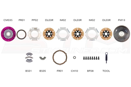 EXEDY Triple Disc Clutch Kit for Subaru STi FM023SB