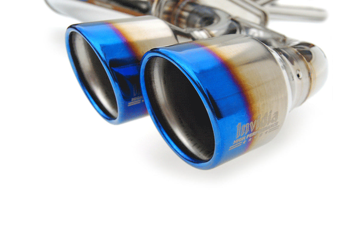 Invidia Q300 Exhaust for 08-14 WRX/STi Hatch with Titanium Blue Tips (HS08STIG3T)