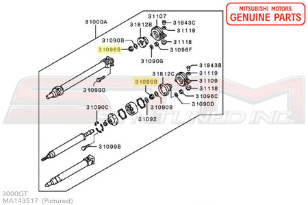 MA143517 Mitsubishi Rear Diff/Driveshaft/1G Axle Nut - Evo 4-9/X/DSM/3S