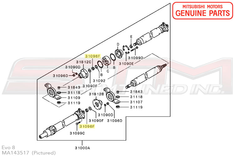 MA143517 Mitsubishi Rear Diff/Driveshaft/1G Axle Nut - Evo 4-9/X/DSM/3S