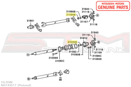MA143517 Mitsubishi Rear Diff/Driveshaft/1G Axle Nut - Evo 4-9/X/DSM/3S